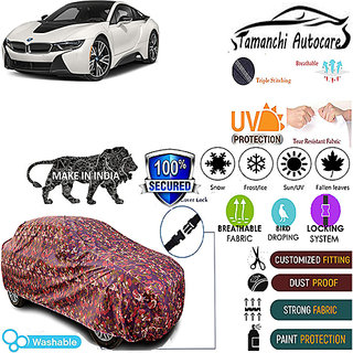 Tamanchi Autocare Cover Indoor Outdoor, All Weather Protection coverwith Triple Stitched for BMW i8 (Jungli) Tamanchi Autocare Cover Indoor Outdoor, All Weather Protection coverwith Triple Stitched for BMW i8 (Jungli)
