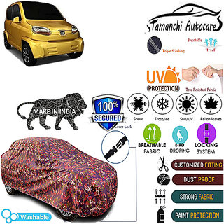                       Tamanchi Autocare Cover Indoor Outdoor, All Weather Protection  coverwith Triple Stitched for Bajaj Qute (RE60) (Jungli)                                              