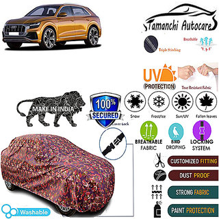                       Tamanchi Autocare Cover Indoor Outdoor, All Weather Protection  coverwith Triple Stitched for Audi Q8 (Jungli)                                              