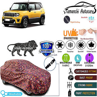 Tamanchi Autocare Cover Indoor Outdoor, All Weather Protection coverwith Triple Stitched for Jeep Sub-4m SUV (Jungli) Tamanchi Autocare Cover Indoor Outdoor, All Weather Protection coverwith Triple Stitched for Jeep Sub-4m SUV (Jungli)