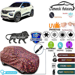 Tamanchi Autocare Cover Indoor Outdoor, All Weather Protection coverwith Triple Stitched for Renault Kwid EV (Jungli) Tamanchi Autocare Cover Indoor Outdoor, All Weather Protection coverwith Triple Stitched for Renault Kwid EV (Jungli)