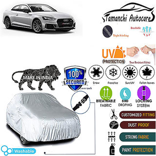 Tamanchi Autocare Cover Indoor Outdoor, All Weather Protection  coverwith Triple Stitched for Audi RS5 (Silver)