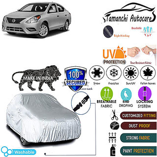Tamanchi Autocare Cover Indoor Outdoor, All Weather Protection  coverwith Triple Stitched for Maruti Versa (Silver)