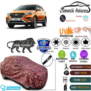 Tamanchi Autocare Cover Indoor Outdoor, All Weather Protection coverwith Triple Stitched for Hyundai Creta (Jungli) Tamanchi Autocare Cover Indoor Outdoor, All Weather Protection coverwith Triple Stitched for Hyundai Creta (Jungli)