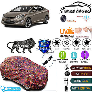                       Tamanchi Autocare Cover Indoor Outdoor, All Weather Protection  coverwith Triple Stitched for Hyundai Elantra (Jungli)                                              