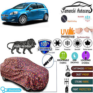 Tamanchi Autocare Cover Indoor Outdoor, All Weather Protection coverwith Triple Stitched for Fiat Grande Punto (Jungli) Tamanchi Autocare Cover Indoor Outdoor, All Weather Protection coverwith Triple Stitched for Fiat Grande Punto (Jungli)