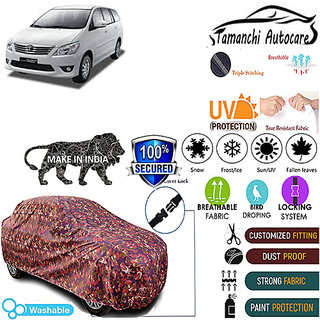 Tamanchi Autocare Cover Indoor Outdoor, All Weather Protection coverwith Triple Stitched for Toyota Innova T-3 (Jungli) Tamanchi Autocare Cover Indoor Outdoor, All Weather Protection coverwith Triple Stitched for Toyota Innova T-3 (Jungli)