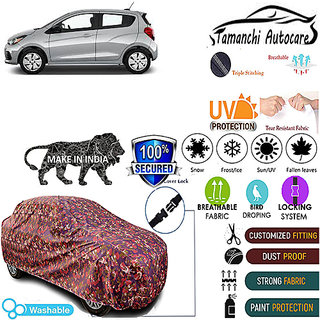                       Tamanchi Autocare Cover Indoor Outdoor, All Weather Protection  coverwith Triple Stitched for Chevrolet Spark (Jungli)                                              