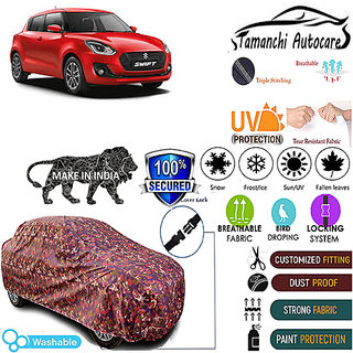 Tamanchi Autocare Cover Indoor Outdoor, All Weather Protection coverwith Triple Stitched for Maruti Swift New (Jungli) Tamanchi Autocare Cover Indoor Outdoor, All Weather Protection coverwith Triple Stitched for Maruti Swift New (Jungli)
