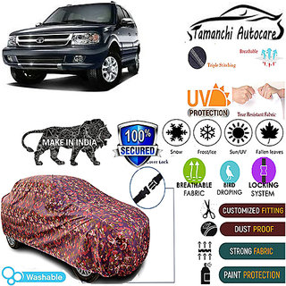 Tamanchi Autocare Cover Indoor Outdoor, All Weather Protection coverwith Triple Stitched for Tata Safari Dicor (Jungli) Tamanchi Autocare Cover Indoor Outdoor, All Weather Protection coverwith Triple Stitched for Tata Safari Dicor (Jungli)