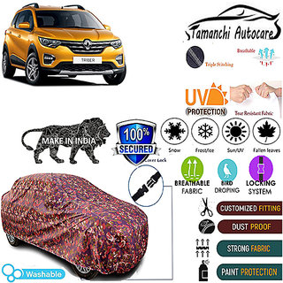 Tamanchi Autocare Cover Indoor Outdoor, All Weather Protection coverwith Triple Stitched for Renault Triber (Jungli) Tamanchi Autocare Cover Indoor Outdoor, All Weather Protection coverwith Triple Stitched for Renault Triber (Jungli)