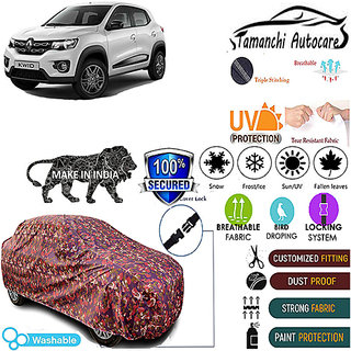 Tamanchi Autocare Cover Indoor Outdoor, All Weather Protection coverwith Triple Stitched for Renault KWID 2019 (Jungli) Tamanchi Autocare Cover Indoor Outdoor, All Weather Protection coverwith Triple Stitched for Renault KWID 2019 (Jungli)