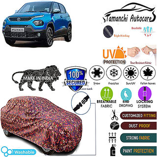 Tamanchi Autocare Cover Indoor Outdoor, All Weather Protection coverwith Triple Stitched for Tata Punch (Jungli) Tamanchi Autocare Cover Indoor Outdoor, All Weather Protection coverwith Triple Stitched for Tata Punch (Jungli)