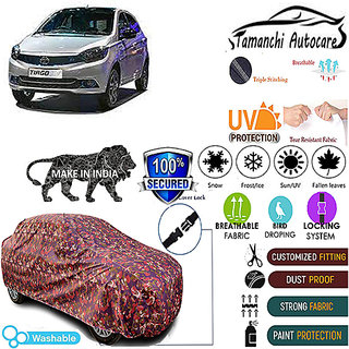                       Tamanchi Autocare Cover Indoor Outdoor, All Weather Protection  coverwith Triple Stitched for Tata Tiago EV (Jungli)                                              