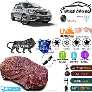 Tamanchi Autocare Cover Indoor Outdoor, All Weather Protection  coverwith Triple Stitched for Toyota Etios Liva (Jungli)