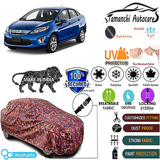                       Tamanchi Autocare Cover Indoor Outdoor, All Weather Protection  coverwith Triple Stitched for Ford Fiesta (Jungli)                                              