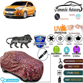 Tamanchi Autocare Cover Indoor Outdoor, All Weather Protection coverwith Triple Stitched for Ford Figo New (Jungli) Tamanchi Autocare Cover Indoor Outdoor, All Weather Protection coverwith Triple Stitched for Ford Figo New (Jungli)