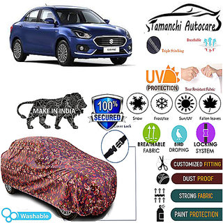                       Tamanchi Autocare Cover Indoor Outdoor, All Weather Protection  coverwith Triple Stitched for Maruti Dzire 2017 (Jungli)                                              