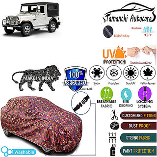 Tamanchi Autocare Cover Indoor Outdoor, All Weather Protection coverwith Triple Stitched for Mahindra Marshal (Jungli) Tamanchi Autocare Cover Indoor Outdoor, All Weather Protection coverwith Triple Stitched for Mahindra Marshal (Jungli)