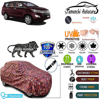Tamanchi Autocare Cover Indoor Outdoor, All Weather Protection coverwith Triple Stitched for Toyota Innova (Jungli) Tamanchi Autocare Cover Indoor Outdoor, All Weather Protection coverwith Triple Stitched for Toyota Innova (Jungli)