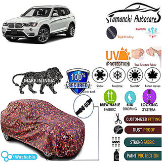 Tamanchi Autocare Cover Indoor Outdoor, All Weather Protection coverwith Triple Stitched for BMW X3 (Jungli) Tamanchi Autocare Cover Indoor Outdoor, All Weather Protection coverwith Triple Stitched for BMW X3 (Jungli)