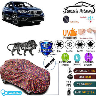 Tamanchi Autocare Cover Indoor Outdoor, All Weather Protection coverwith Triple Stitched for Maruti S Cross (Jungli) Tamanchi Autocare Cover Indoor Outdoor, All Weather Protection coverwith Triple Stitched for Maruti S Cross (Jungli)