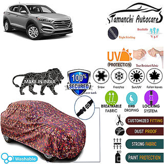 Tamanchi Autocare Cover Indoor Outdoor, All Weather Protection coverwith Triple Stitched for Hyundai Tucson (Jungli) Tamanchi Autocare Cover Indoor Outdoor, All Weather Protection coverwith Triple Stitched for Hyundai Tucson (Jungli)