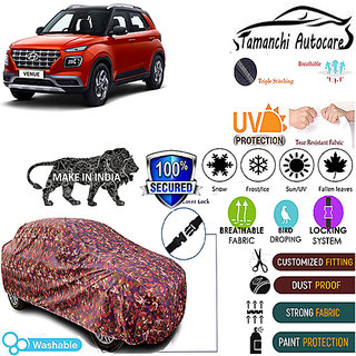 Tamanchi Autocare Cover Indoor Outdoor, All Weather Protection coverwith Triple Stitched for Hyundai Venue (Jungli) Tamanchi Autocare Cover Indoor Outdoor, All Weather Protection coverwith Triple Stitched for Hyundai Venue (Jungli)