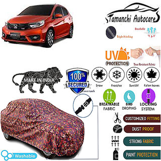 Tamanchi Autocare Cover Indoor Outdoor, All Weather Protection coverwith Triple Stitched for Honda Brio 2020 (Jungli) Tamanchi Autocare Cover Indoor Outdoor, All Weather Protection coverwith Triple Stitched for Honda Brio 2020 (Jungli)