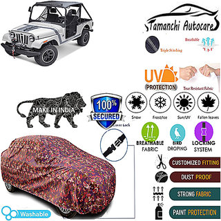 Tamanchi Autocare Cover Indoor Outdoor, All Weather Protection coverwith Triple Stitched for Mahindra Roxor (Jungli) Tamanchi Autocare Cover Indoor Outdoor, All Weather Protection coverwith Triple Stitched for Mahindra Roxor (Jungli)