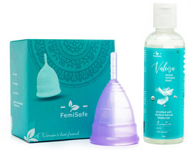 FemiSafe Reusable Menstrual Cup + Herbal Intimate Wash Combo (LARGE)