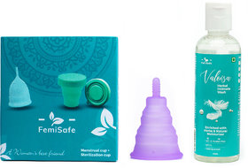 FemiSafe Pocket Reusable Menstrual Cup (SMALL) + Herbal Intimate Wash Combo