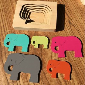 Brain Box - Wooden Animal Puzzle Stacker