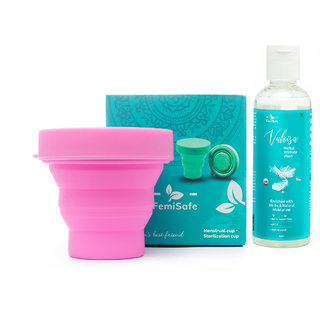 Femisafe menstrual cup sterilizer + Herbal Intimate wash combo