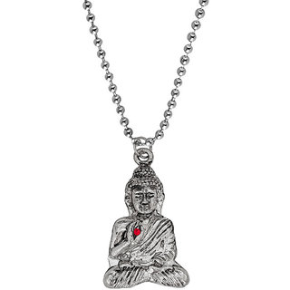                       M Men Style Fashionble Sitting Gautam Budha Jewellery Multicolor Zinc Metal Religious Jewellery Pendant For Unisex                                              