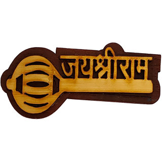                      M Men Style Stylish Jai Shri Ram Creations Brooch with Gadha  Brown,Yellow Wood Religious  Jewellery Brooch For Unisex                                              