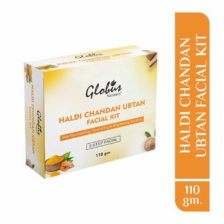                       Globus Naturals Haldi Chandan Ubtan Brightening Lightening Facial Kit 110g                                              