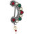 Oxidised Gold with Artificial stone and beads Red Stone Alloy Maharashtrian Nath Nathiya./ Nose Pin for women