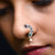 Oxidised Gold with Artificial stone and beads Red Stone Alloy Maharashtrian Nath Nathiya./ Nose Pin for women