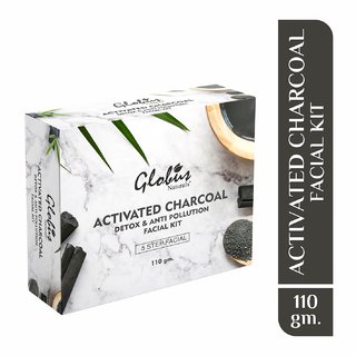                       Globus Naturals Charcoal Facial Kit For Skin Exfoliation  Refreshed Glowing Skin                                              