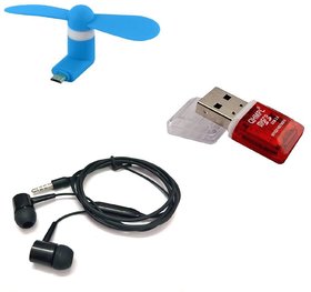 V8 Combo MiNi Fan With Card Reader And Earphone