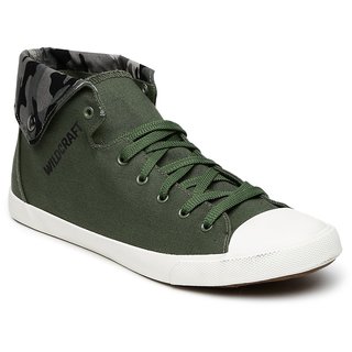 Wildcraft Men Green Printed Camo High-Tops Sneakers