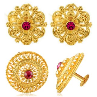                       Vighnaharta Allure Graceful Alloy Gold Plated Stud and Chandbali Earring Combo set For Women and Girls                                              