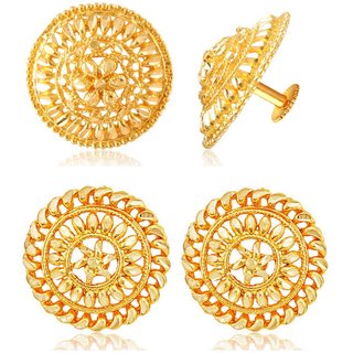                       Vighnaharta Allure Graceful Alloy Gold Plated Stud and Chandbali Earring Combo set For Women and Girls                                              