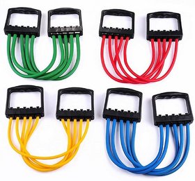 Raptech Chest Expander Adjustable 5 Rubber Tubes for Gym/Yoga/Indoor Chest Developer/Expander/Muscle Pulling Exerciser