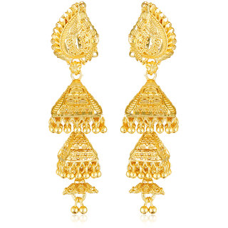                       Vighnaharta Elite Charming bollywood Screw back alloy Gold Plated Jhumki Earring for Women and Girls                                              