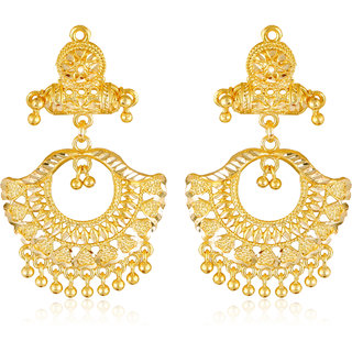                       Vighnaharta Allure Chunky bollywood Screw back alloy Gold Plated Jhumki Earring for Women and Girls                                              
