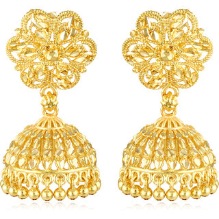                       Vighnaharta Twinkling Bejeweled bollywood Screw back alloy Gold Plated Jhumki Earring for Women and Girls                                              