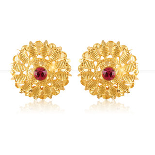                       Vighnaharta Traditional wear South Screw back alloy Gold Plated Stud Earring for Women and Girls                                              