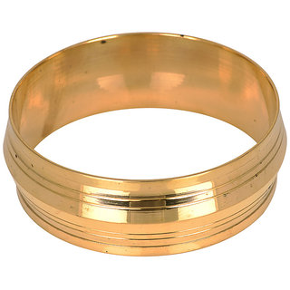                       KESAR ZEMS Pure Brass Gold Plated 25 MM Thick and Heavy kada Unisex Brass Kada Diameter7.5 CM Golden.                                              